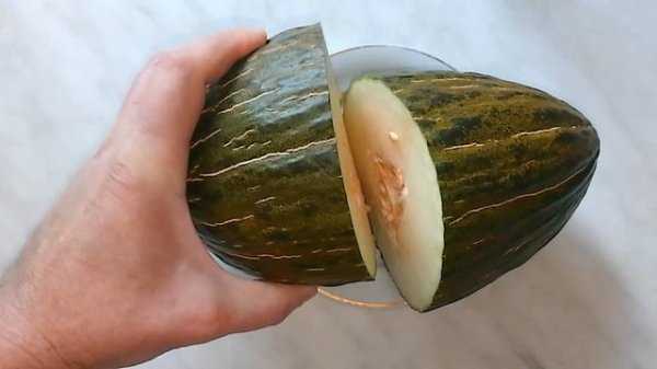 Дыня Пиель де Сапо или дыня Санта Клауса. Распаковка.