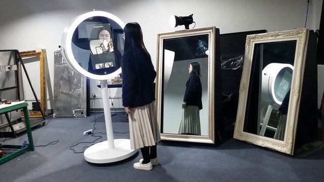 Eagle Round mirror photo booth with upgraded controller of led strength смотреть онлайн