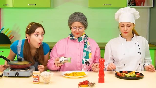 Кулинарный Челлендж: Я против Бабушки | Кухонные Лайфхаки и Хитрости от RaPaPa Challenge смотреть онлайн