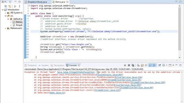 How to solve Selenium IllegalStateException due to System.setProperty смотреть онлайн