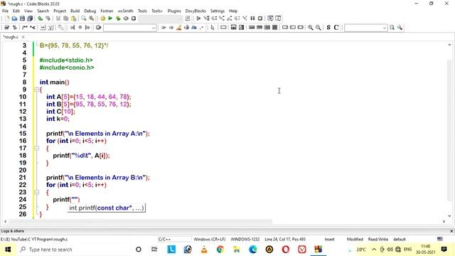87) C Program To Concatenate Two Given Arrays Into 3rd Array. смотреть онлайн