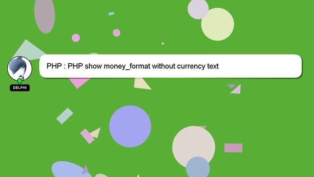 PHP : PHP show money_format without currency text смотреть онлайн