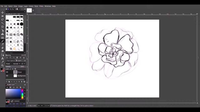 How to Draw in GIMP: Flower Drawing Tutorial смотреть онлайн