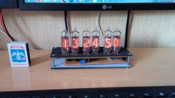 Nixie clock with IN-14 | Неоновые часы на ИН-14