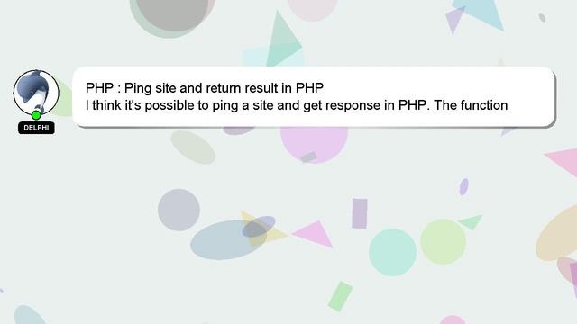 PHP : Ping site and return result in PHP смотреть онлайн