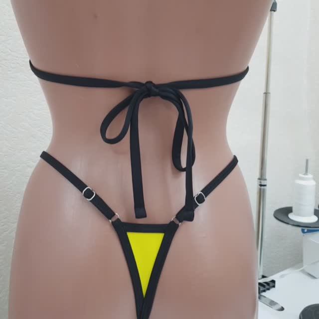 Купальник мини микро бикини DonMarino (обзор) #пошивкупальников #желтыйкупальник #микробикини