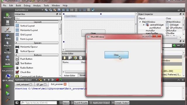 QT C++ 4 Simple Exit GUI program mp4 смотреть онлайн