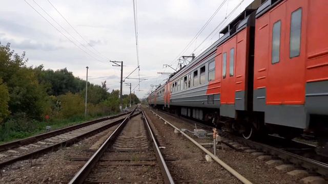 ЭД4М-0448 рейсом Савёловский вокзал-Вербилки отправляется со станции Дмитров. смотреть онлайн