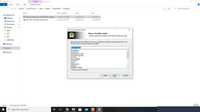 Installation of Android Studio on Windows 10 смотреть онлайн