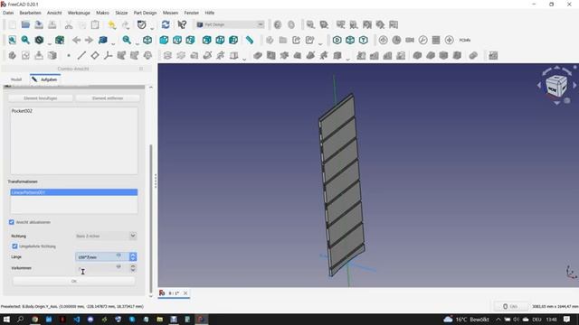 FreeCAD 0.20.1 Узкий комод для белья с семью ящиками (Part 2) смотреть онлайн