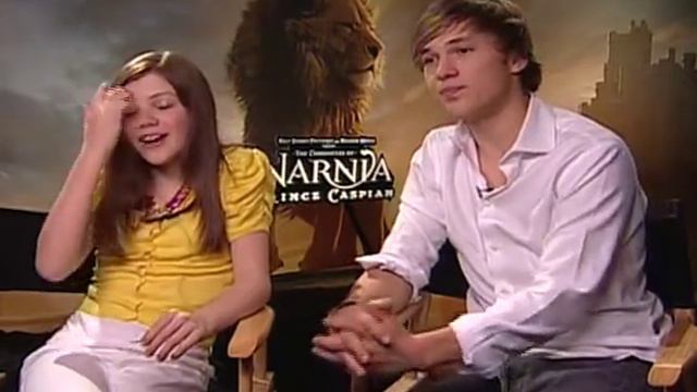 Georgie Henley William Moseley interview for Prince Caspian смотреть онлайн