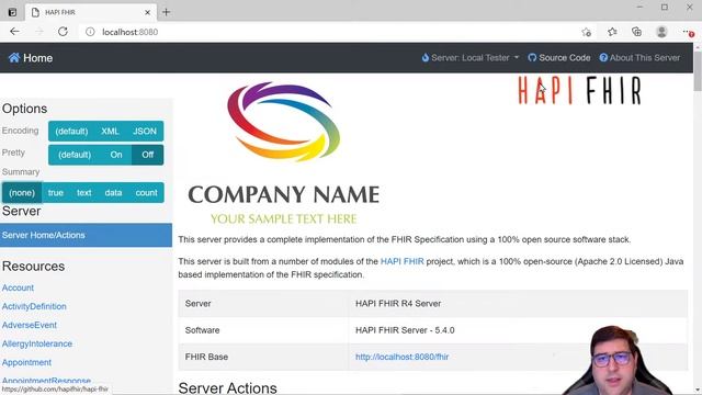 FHIR Local Test Server - HAPI FHIR Server