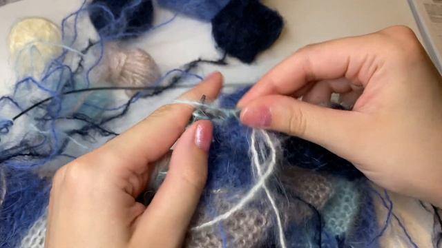 Как вязать: интарсия поворотными рядами или рукава с квадратами смотреть онлайн
