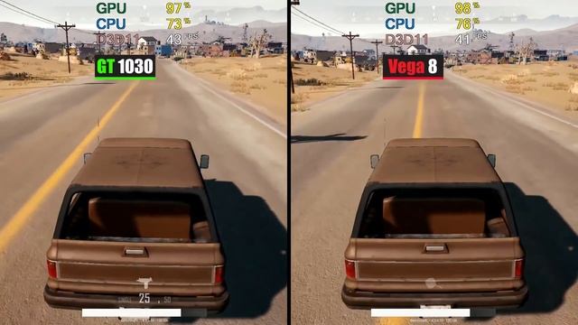 GT 1030 vs Vega 8 Test in PUBG смотреть онлайн