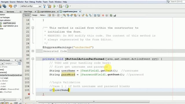Login Form Validation in JAVA Swing using NetBeans смотреть онлайн