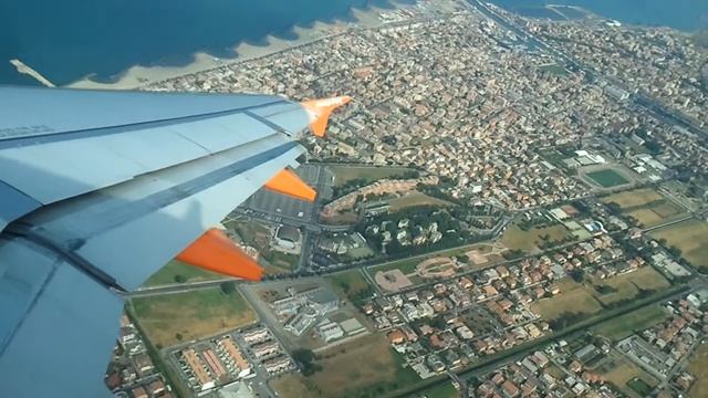 easyJet A319 takeoff from Leonardo da Vinci airport смотреть онлайн