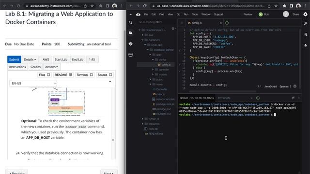 AWS Academy Cloud Developing Lab 8.1: Migrating a Web Application to Docker Containers смотреть онлайн