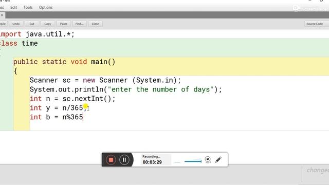 write a program in java to accept the number of days and display it after converting in year,month& смотреть онлайн