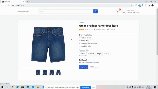 Reactjs Ecommerce Site Single Product Page Free смотреть онлайн