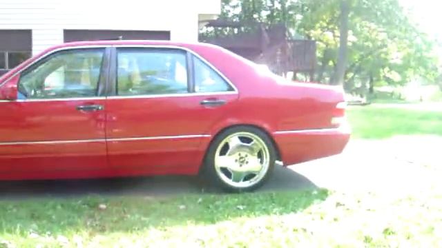 Mercedes w140 S500 S-Class Red, AMG AERO STYLE 19 CHROME WHEELS FOR SALE!! смотреть онлайн