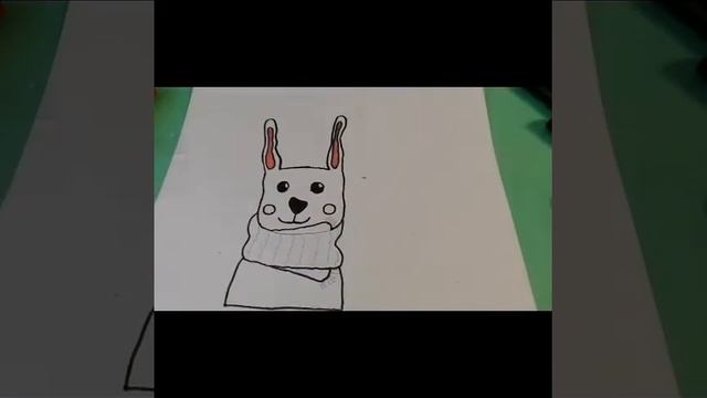 Зимние идеи/ как нарисовать зайчика? смотреть онлайн