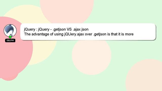 jQuery : jQuery - .getjson VS .ajax json смотреть онлайн