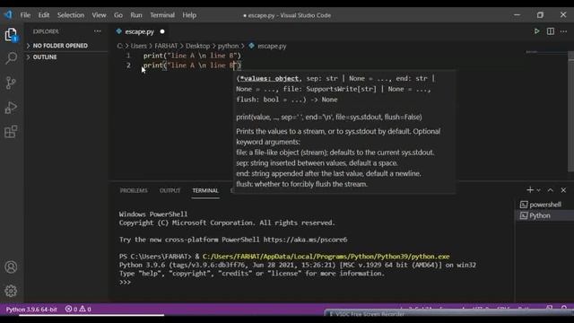 ESCAPE SEQUENCES AS NORMAL TEXT IN PYTHON || Python tutorial in hindi 2021 смотреть онлайн