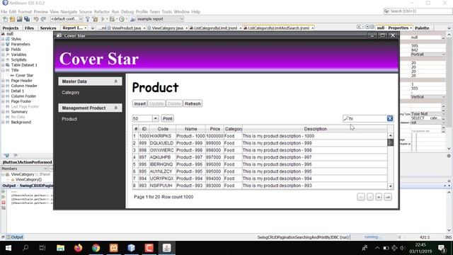 Java Swing Create Jasper Report using Ireport with pagination and searching JDBC MySQL смотреть онлайн