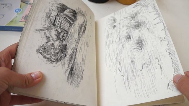 ОБЗОР НА СКЕТЧБУК | Обзор на рисунки гуашью и карандашами смотреть онлайн