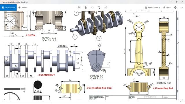 Four Cylinder engine in Solidworks смотреть онлайн