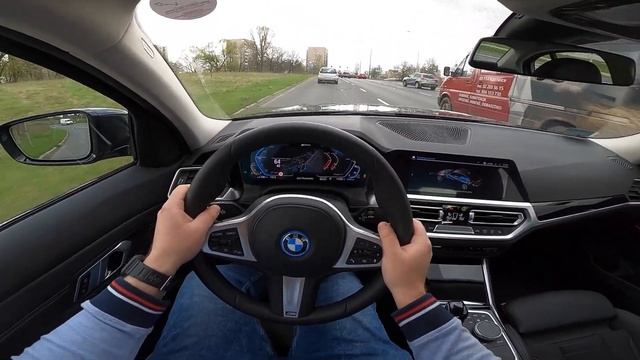2022 BMW G20 320e Plug-in Hybrid 204 HP - POV Test Drive Electric Top Speed And Acceleraction