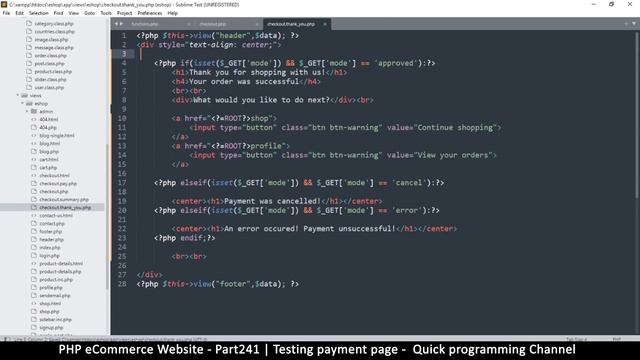 #241 PHP Ecommerce website development | Testing the payment page | MVC OOP - Quick programming смотреть онлайн