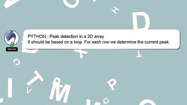 PYTHON : Peak detection in a 2D array смотреть онлайн