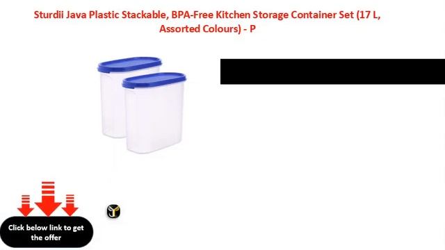Sturdii Java Plastic Stackable, BPA Free Kitchen Storage Container Set 17 L, Assorted Colours P смотреть онлайн