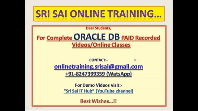 Oracle Database Recorded Videos and Online classes смотреть онлайн