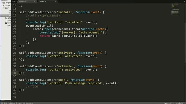 Progressive web Apps service worker Events #04 смотреть онлайн