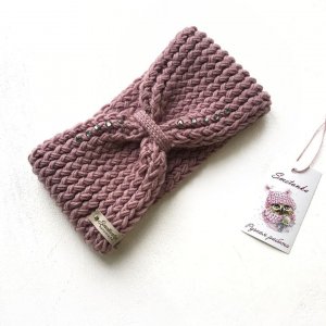 повязка - тюрбан на голову спицами #ear_strip