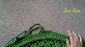 Овальный ковер крючком 18 ряд Crochet Oval Rug row 18