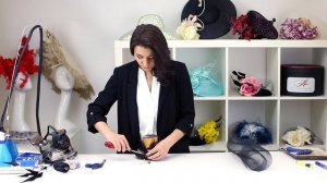 Вечерняя шляпка с регилином, вуалью и перьями. Designer hats
