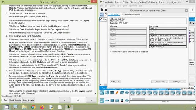 3.5.5 Packet Tracer - Investigate the TCP/IP and OSI Models in Action смотреть онлайн