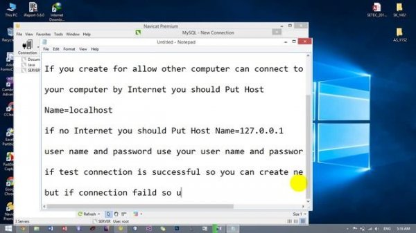 How to Create table and new connection in navicat MySQL