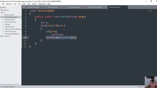 continue statement in java in hindi смотреть онлайн