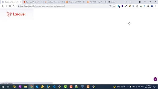 Tutorials Laravel 8 : Postgresql connection on Windows (EDB) смотреть онлайн
