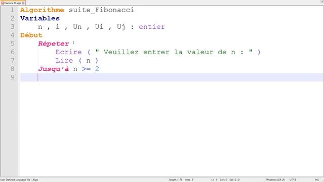 Exercice corrigé #31 : Algorithme suite de Fibonacci - Boucle Pour - Structures répétitives (Darija смотреть онлайн
