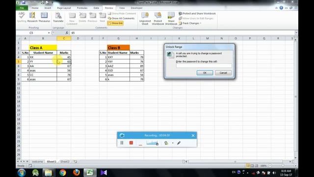 Protect Different Ranges with Different Password & Break EXCEL sheet Password Without using Softwar смотреть онлайн