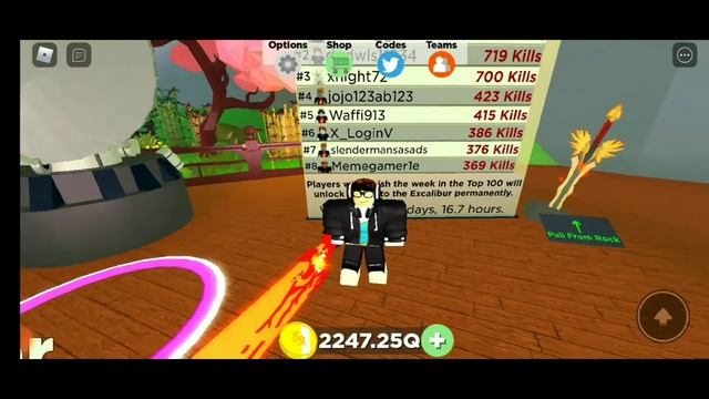How To Get TOP 100 KILLS BADGE+EXCALIBUR! In KATANA SIMULATOR! (Roblox) смотреть онлайн