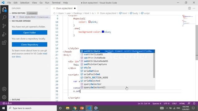 Add styles in JavaScript | get or set attributes in JavaScript | JavaScript dom | DOM manipulation смотреть онлайн