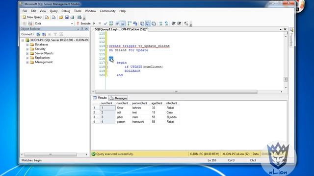 دورة SQL SERVER - TSQL - Create and Execute Triggers de Modification - 04 смотреть онлайн