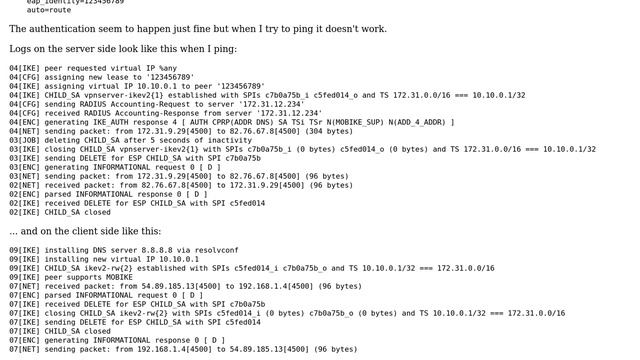 strongswan roadwarrior doesn't route properly смотреть онлайн