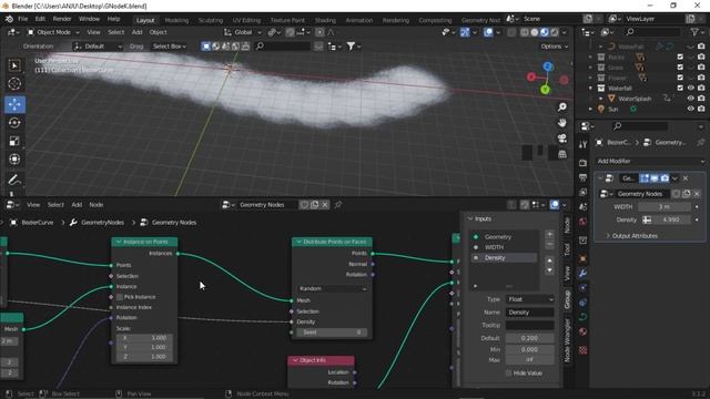 Easy Geometry Nodes - Waterfall in Blender смотреть онлайн